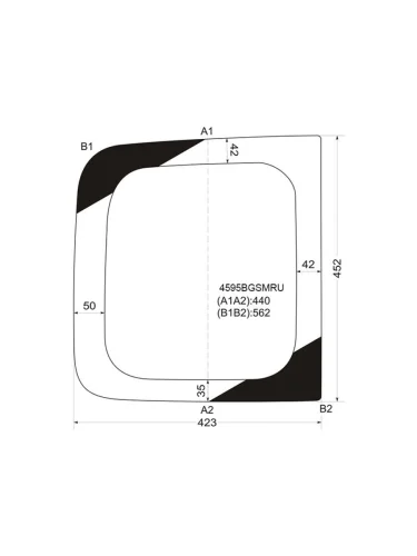 Стекло заднее (Цвет зеленый правое) Dacia Logan Mcv 08-12  LADA Largus 12-  Largus Cross 14-22 BOR 4595BGSMRU