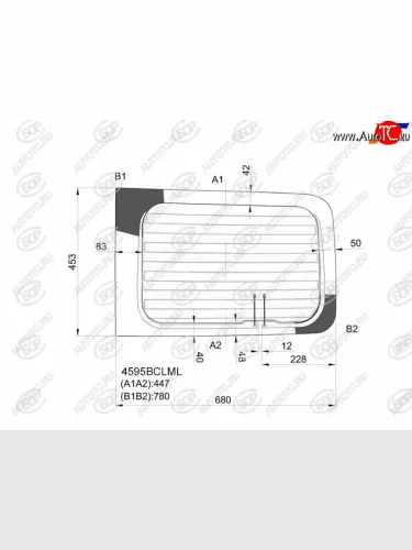 Стекло заднее (Без оттенка Обогрев левое) Dacia Logan 04-08  Logan Mcv 08-12  LADA Largus 12-21 BOR 4595BCLML