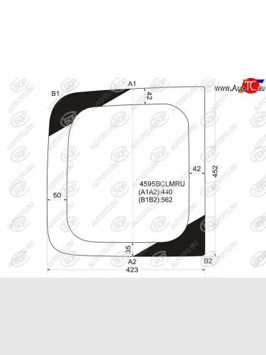 Стекло заднее (Без оттенка правое) Dacia Logan 04-08  Logan Mcv 08-12  LADA Largus 12-  Largus C BOR 4595BCLMRU