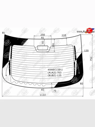 Стекло заднее (Без оттенка Обогрев 5D LBK) LADA Granta 11-  Granta Cross 18-  Granta Sport 13-18 BOR 4599BCLSB1J