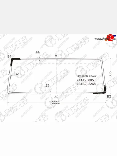 Стекло лобовое DAF 75 93-98  85 93-98 XYG 4625AGN LFW/X