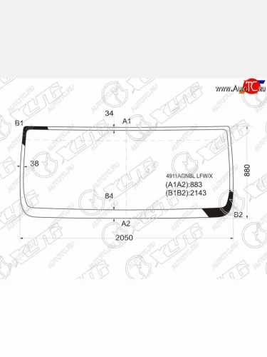 Стекло лобовое Man Tga-Series 00-07  Tgl-Series 05-  Tgs-Series 07- XYG 4911AGNBL LFW/X