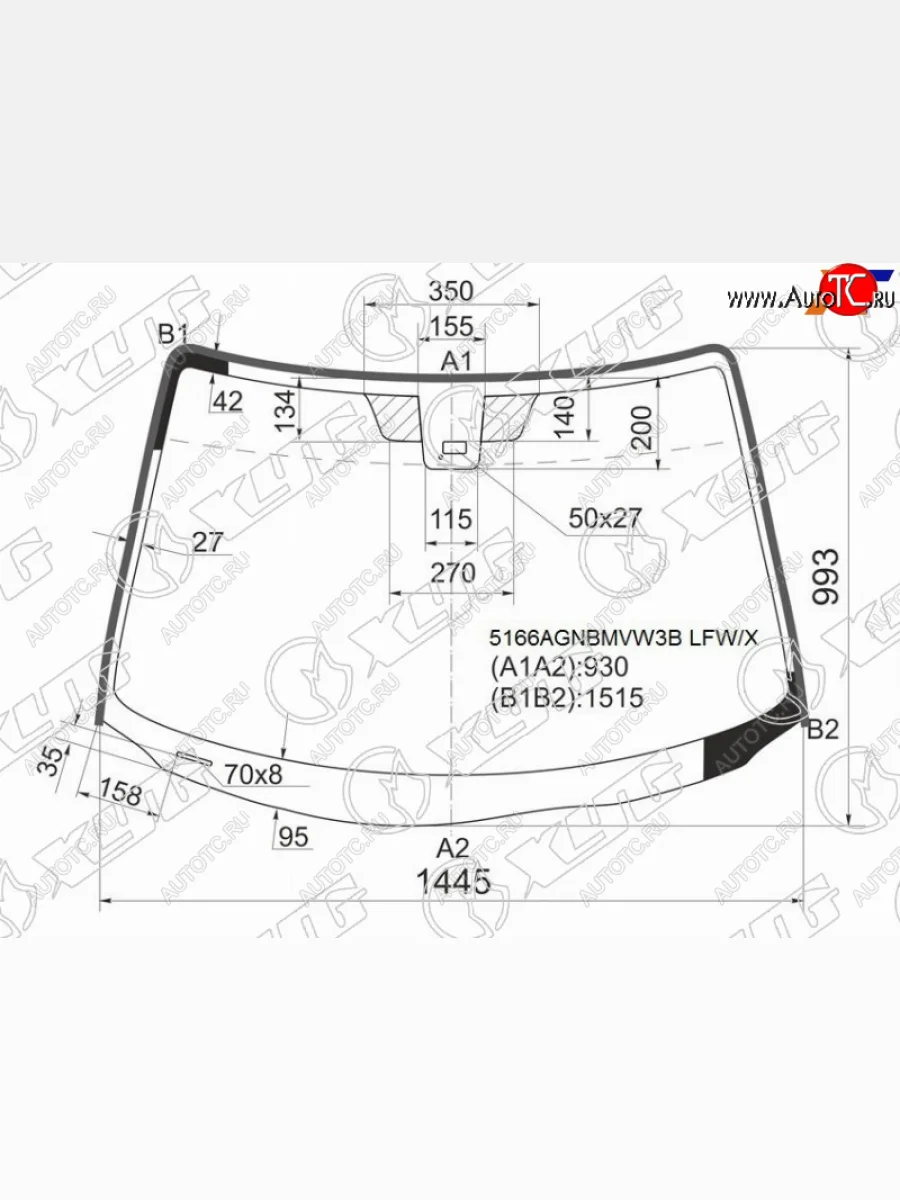 Стекло лобовое + дд MAZDA AXELA 45D 06-09                                                           XYG 5166AGNBMVW3B LFW/X  в Керчи Республика Крым