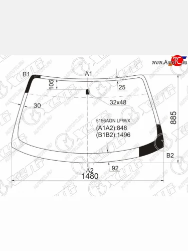 Стекло лобовое Mazda 626 97-02  Capella 97-02 XYG 5156AGN LFW/X