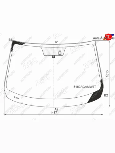 Стекло лобовое (Датчик дождя Молдинг) Mazda 6 17- AGC 5180AGAMW6T