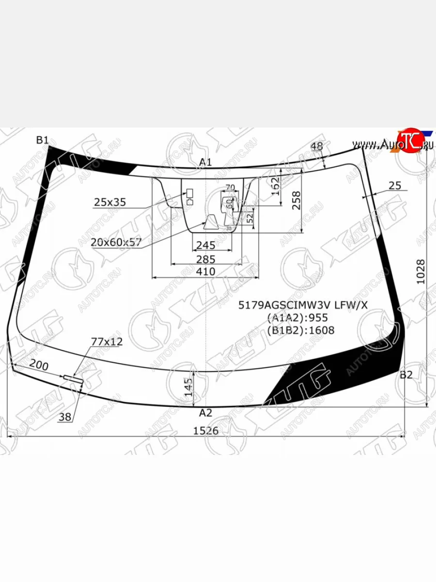 Стекло лобовое (Три камеры Датчик дождя) Mazda CX-5 11-17 XYG 5179AGSCIMW3V LFW/X  в Керчи Республика Крым