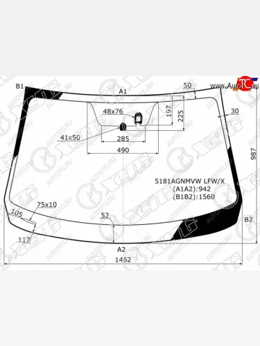 Стекло лобовое (Датчик дождя) Mazda 3 13-19 XYG 5181AGNMVW LFW/X