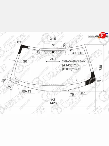 Стекло лобовое Mercedes-Benz SLK-Class 96-04 XYG 5339AGNGNV LFW/X