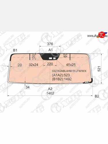 Стекло лобовое (обогрев полный, антенна, датчик дождя) XYG (зеленое) Mercedes-Benz G class W463 5 дв. 5-ый рестайлинг (2008-2012)