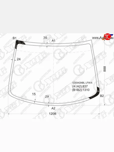 Стекло лобовое Smart Fortwo 98-07 XYG 5350AGNBL LFW/X