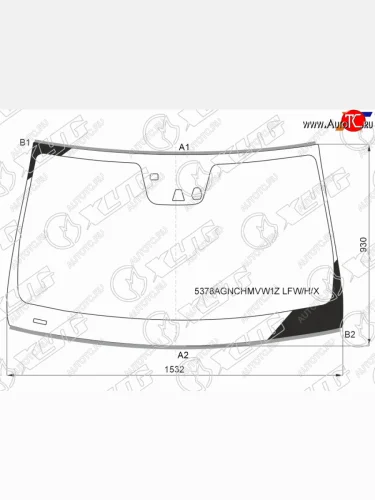 Стекло лобовое (Обогрев щеток Две камеры Датчик дождя Молдинг) Mercedes-Benz GL-Class 12-15 XYG 5378AGNCHMVW1Z LFW/H/X
