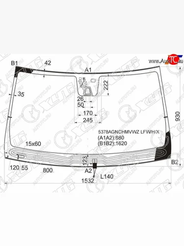 Стекло лобовое (Обогрев щеток Камера Датчик дождя Молдинг) Mercedes-Benz M-Class 11-15  GL-Class XYG 5378AGNCHMVWZ LFW/H/X