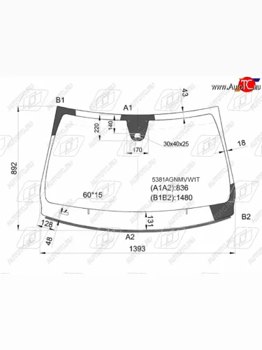Стекло лобовое (датчик дождя, молдинг) FUYAO (зеленое) Mercedes-Benz A class W176 хэтчбэк 5 дв. рестайлинг (2015-2018)