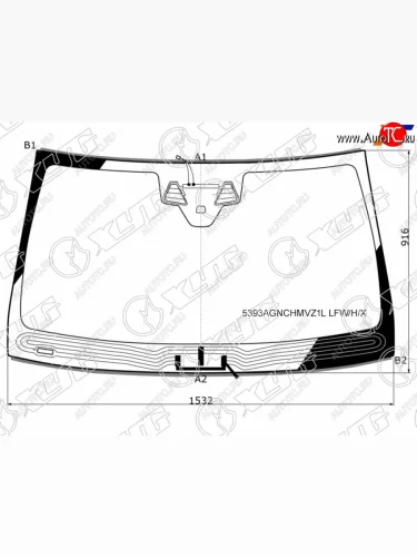 Стекло лобовое (Обогрев щеток Две камеры Датчик дождя Молдинг) Mercedes-Benz GLE Coupe 14-19 XYG 5393AGNCHMVZ1L LFW/H/X