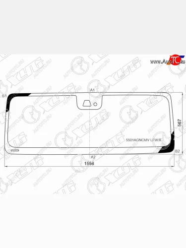 Стекло лобовое (камера, датчик дождя) XYG (зеленое) Mercedes-Benz G class  W463 (2018-2025)