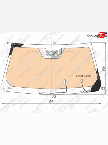 Стекло лобовое (Обогрев полный Камера Датчик дождя Проекция) Toyota Land Cruiser (J300) 21-  Lex TOYOTA 56101-6A995