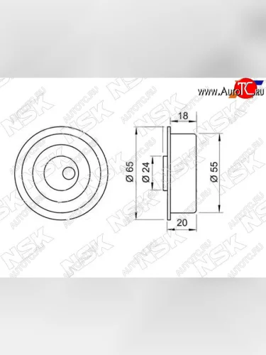 Ролик ремня ГРМ натяжной-балансировочный MMC 4G634D68 NSK 55TB0301