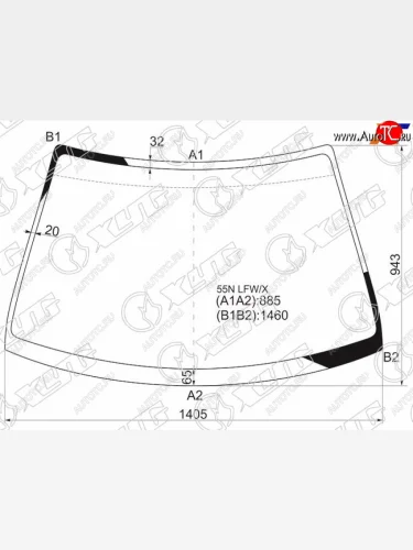 Стекло лобовое Subaru Impreza 92-00  Impreza WRX 92-00  Impreza WRX STI 94-00 XYG 55N LFW/X