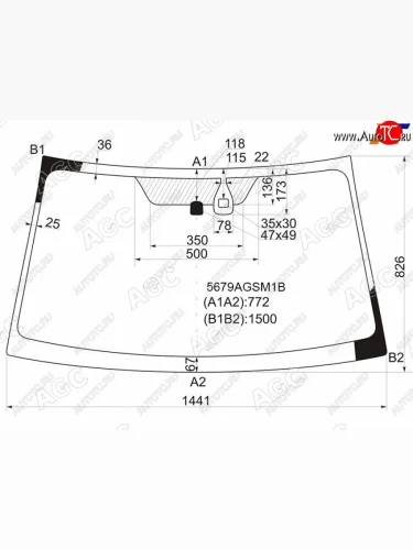 Стекло лобовое + дд MITSUBISHI L200 06-15 PAJEROMONTERO SPORT 08-15                                AGC 5679AGSM1B