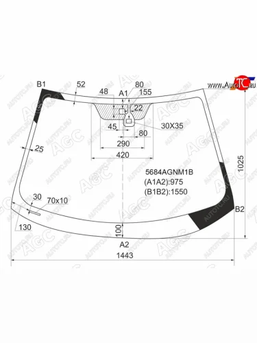 Стекло лобовое + дд LANCER X 07-18                                                                   AGC 5684AGNM1B