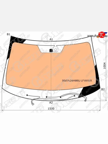 Стекло лобовое (обогрев полный, датчик дождя, молдинг) XYG (зеленое) Mitsubishi Outlander GF 3-ий рестайлинг (2018-2022)