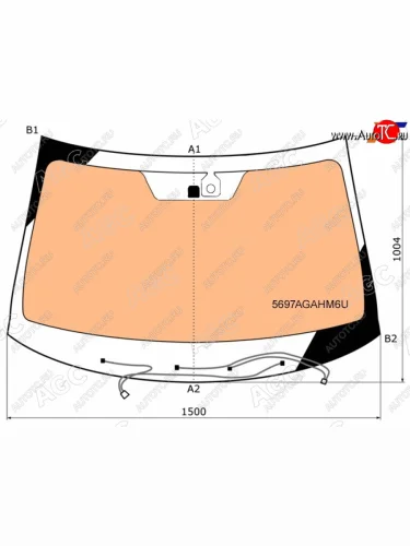 Стекло лобовое (Обогрев полный Датчик дождя Молдинг) Mitsubishi Outlander 18-                      AGC 5697AGAHM6U