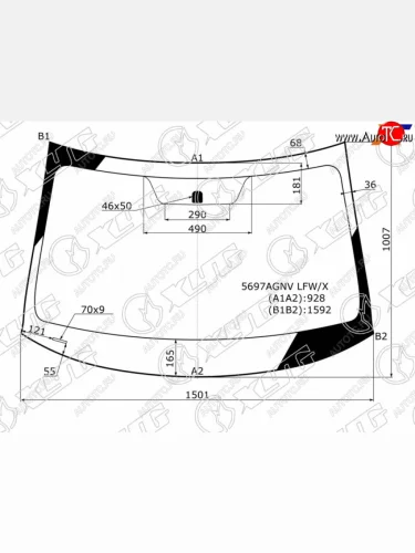 Стекло лобовое Mitsubishi Outlander 12-22 XYG 5697AGNV LFW/X