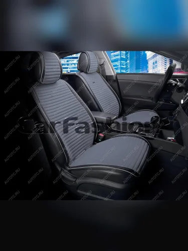 Накидка на сиденье велюр-экокожа черно-т.серые (4 предм.) (2шт.) Monaco CARFASHION CARFASHION 21837