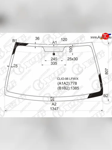 Стекло лобовое Renault Clio 98-09  Symbol 99-08 XYG CLIO-98 LFW/X