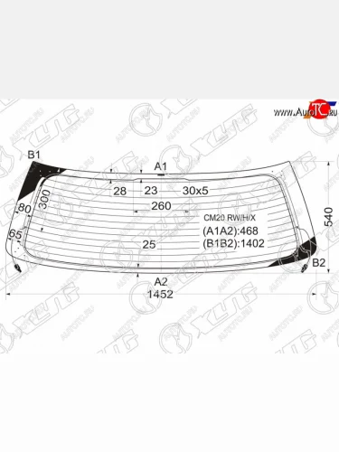 Стекло заднее (Цвет зеленый Обогрев) Toyota Avensis Verso 01-09  Ipsum (ACM20) 01-09  Picnic 01-0 XYG CM20 RW/H/X