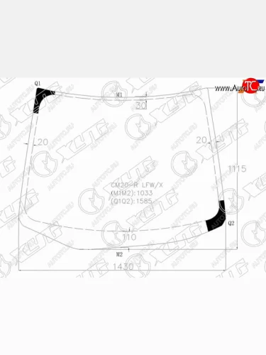 Стекло лобовое Toyota Ipsum (ACM20) 01-09 XYG CM20-R LFW/X