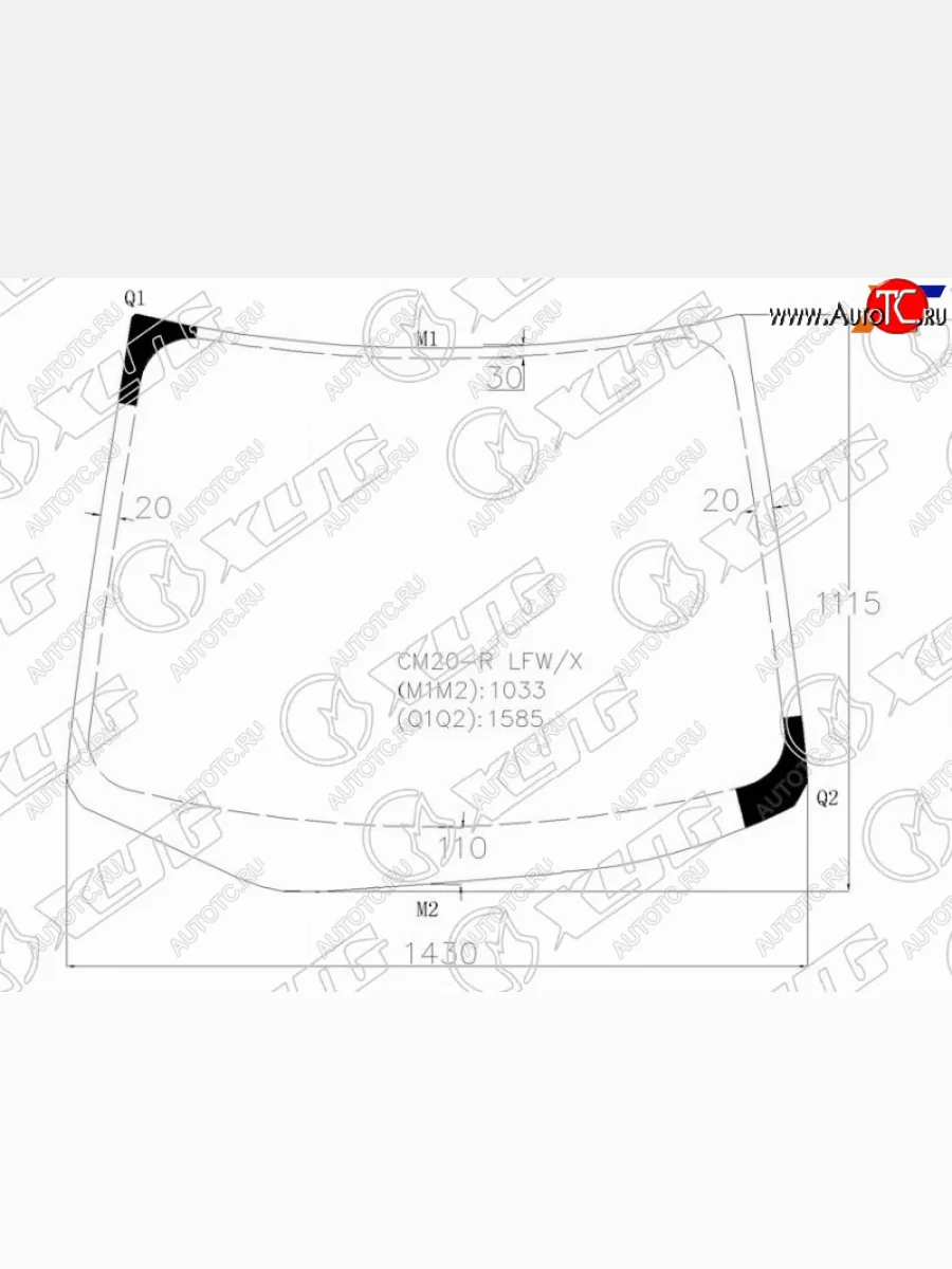 Стекло лобовое Toyota Ipsum (ACM20) 01-09 XYG CM20-R LFW/X  в Керчи Республика Крым