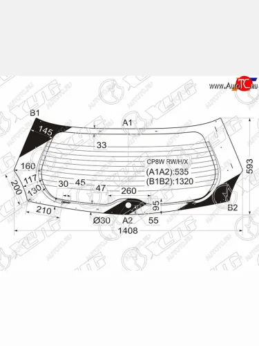 Стекло заднее (Цвет зеленый Обогрев) Mazda Premacy 99-05 XYG CP8W RW/H/X