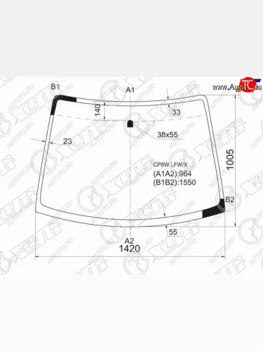 Стекло лобовое Mazda Premacy 99-05 XYG CP8W LFW/X