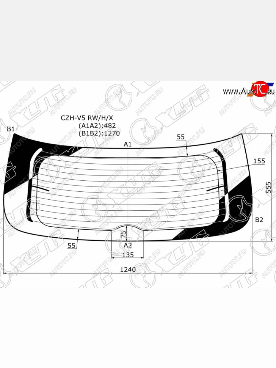 Стекло заднее (Цвет зеленый Обогрев) Brilliance V5 11-20 XYG CZH-V5 RW/H/X  в Керчи Республика Крым
