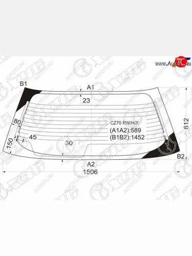 Стекло заднее (Цвет зеленый Обогрев) Mitsubishi RVR 91-97  Space Runner 91-99 XYG CZ70 RW/H/X