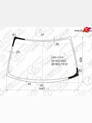 Стекло лобовое Hyundai Santamo 95-02  Mitsubishi Chariot 91-97  Space Wagon 91-97 XYG CZ65 LFW/X