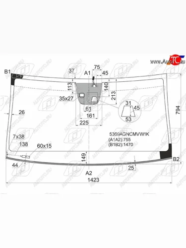 Стекло лобовое (Камера Датчик дождя Молдинг) Mercedes-Benz GLK-Class 08-15 FUYAO 5369AGNCMVW1K