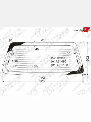 Стекло заднее (Цвет зеленый Обогрев) Mazda Demio 96-02 XYG D201 RW/H/X