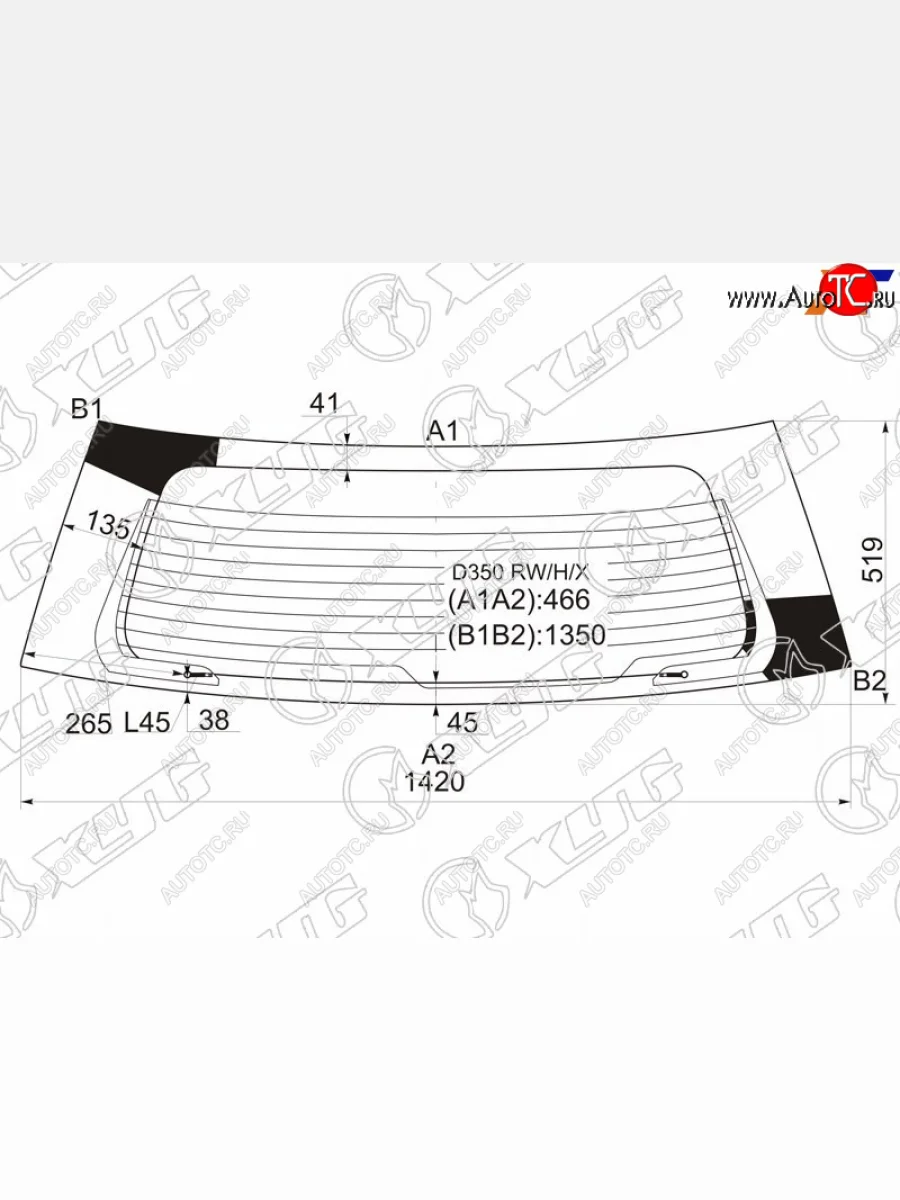 Стекло заднее (Цвет зеленый Обогрев) Mazda Demio 02-07  2 02-07 XYG D350 RW/H/X  в Воронеже Воронежской области