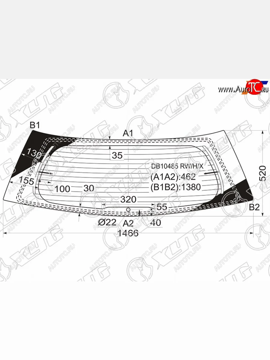 Стекло заднее с обогревом CADILLAC SRX 04-10 XYG DB10485 RW/H/X, db10485rwhx XYG DB10485 RW/H/X  в Керчи Республика Крым