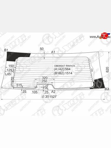 Стекло заднее (Цвет зеленый Обогрев) Chrysler Town&Country 95-07  Voyager 00-07  Dodge Caravan 00 XYG DB09847 RW/H/X