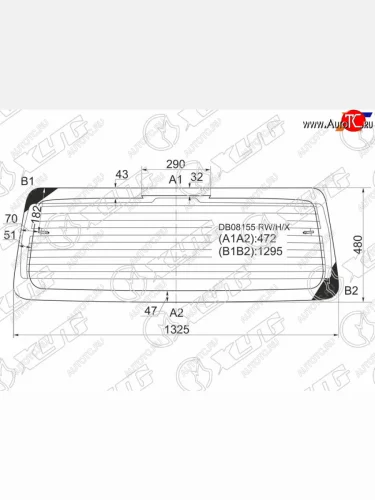 Стекло заднее (Цвет зеленый Обогрев) Jeep Grand Cherokee 92-98 XYG DB08155 RW/H/X