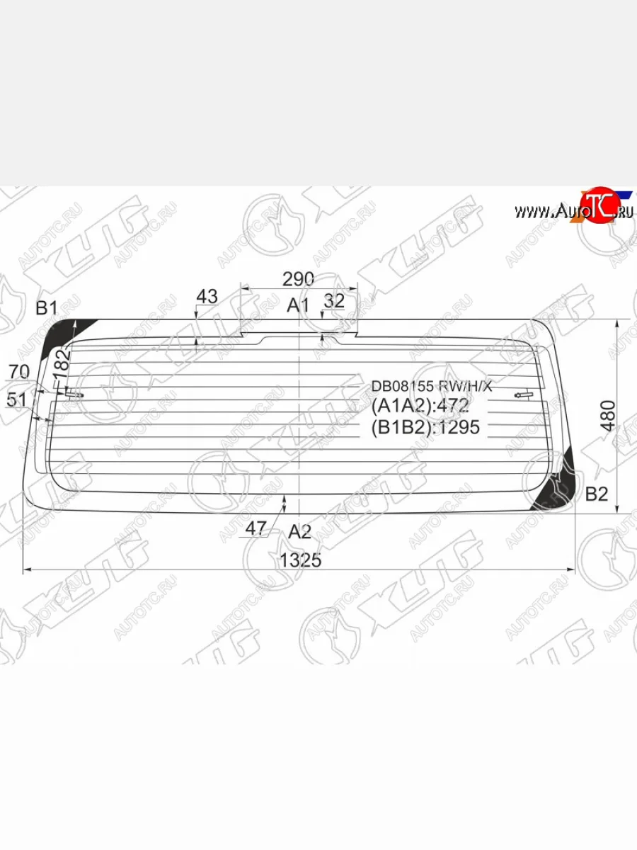 Стекло заднее (Цвет зеленый Обогрев) Jeep Grand Cherokee 92-98 XYG DB08155 RW/H/X  в Воронеже Воронежской области