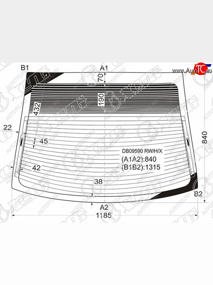 Стекло заднее с обогревом CHRYSLER NEON/DODGE NEON (USA) 4D 99-05 XYG DB09590 RW/H/X, db09590rwhx XYG DB09590 RW/H/X  в Керчи Республика Крым
