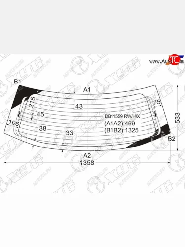 Стекло заднее (Цвет зеленый Обогрев) Dodge Journey 07-15  Fiat Freemont 13-15 XYG DB11559 RW/H/X