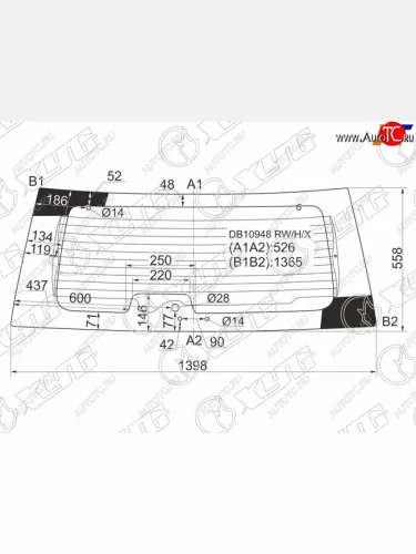 Стекло заднее (Цвет зеленый Обогрев) Ford Explorer 05-11 XYG DB10948 RW/H/X