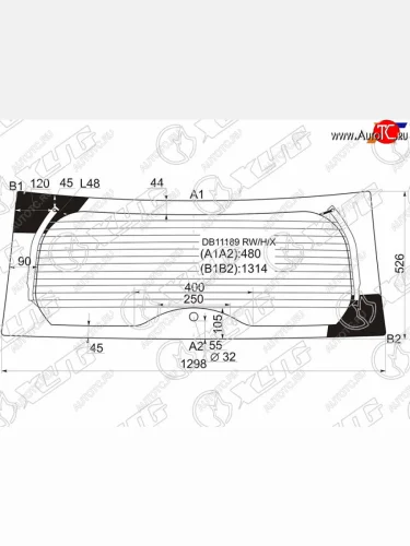 Стекло заднее (Цвет зеленый Обогрев) Jeep Compass 06-15 XYG DB11189 RW/H/X