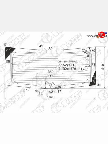 Стекло заднее (Цвет зеленый Обогрев) Dodge Caliber 06-12 XYG DB11115 RW/H/X
