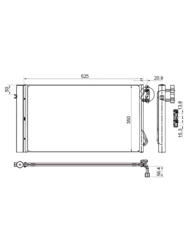 Радиатор кондиционера BMW 1-Series 04-13  3-Series 05-14  X1 09-15  Z4 09-17 DENSO DCN05012